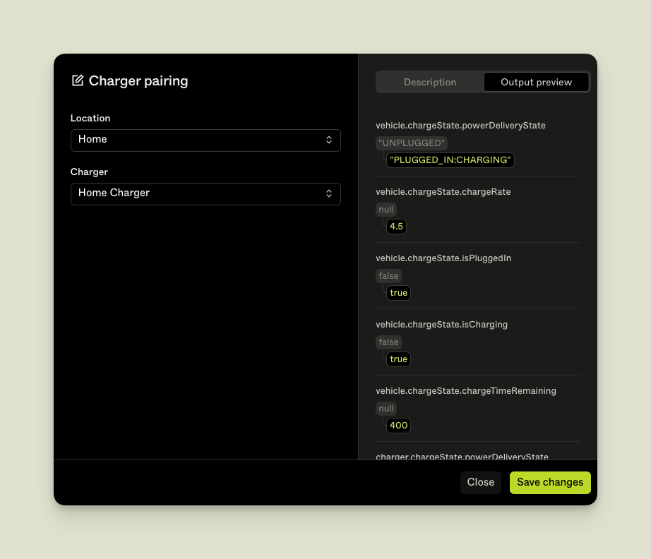 Activate pair dialog