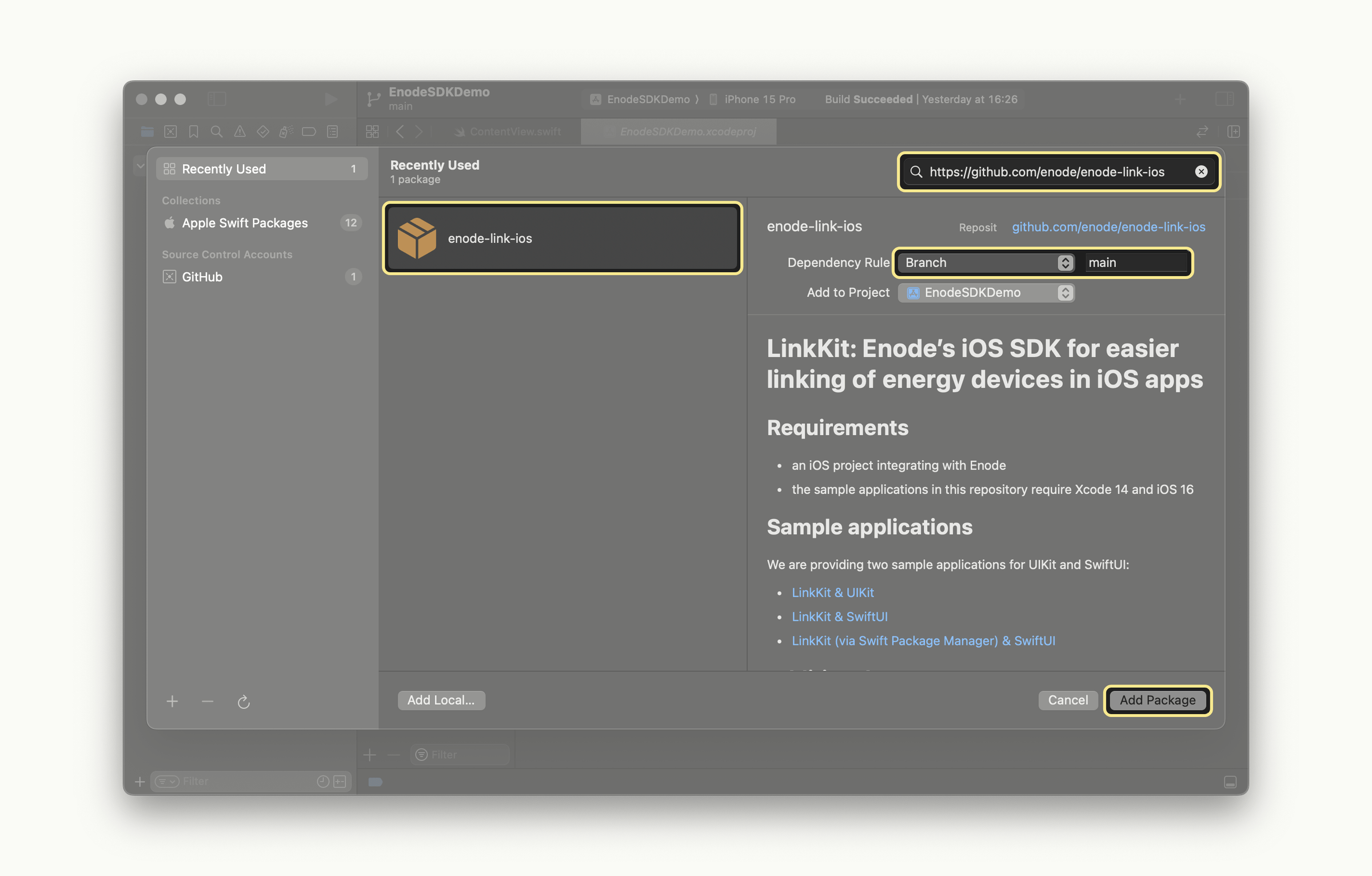 Importing the LinkKit framework