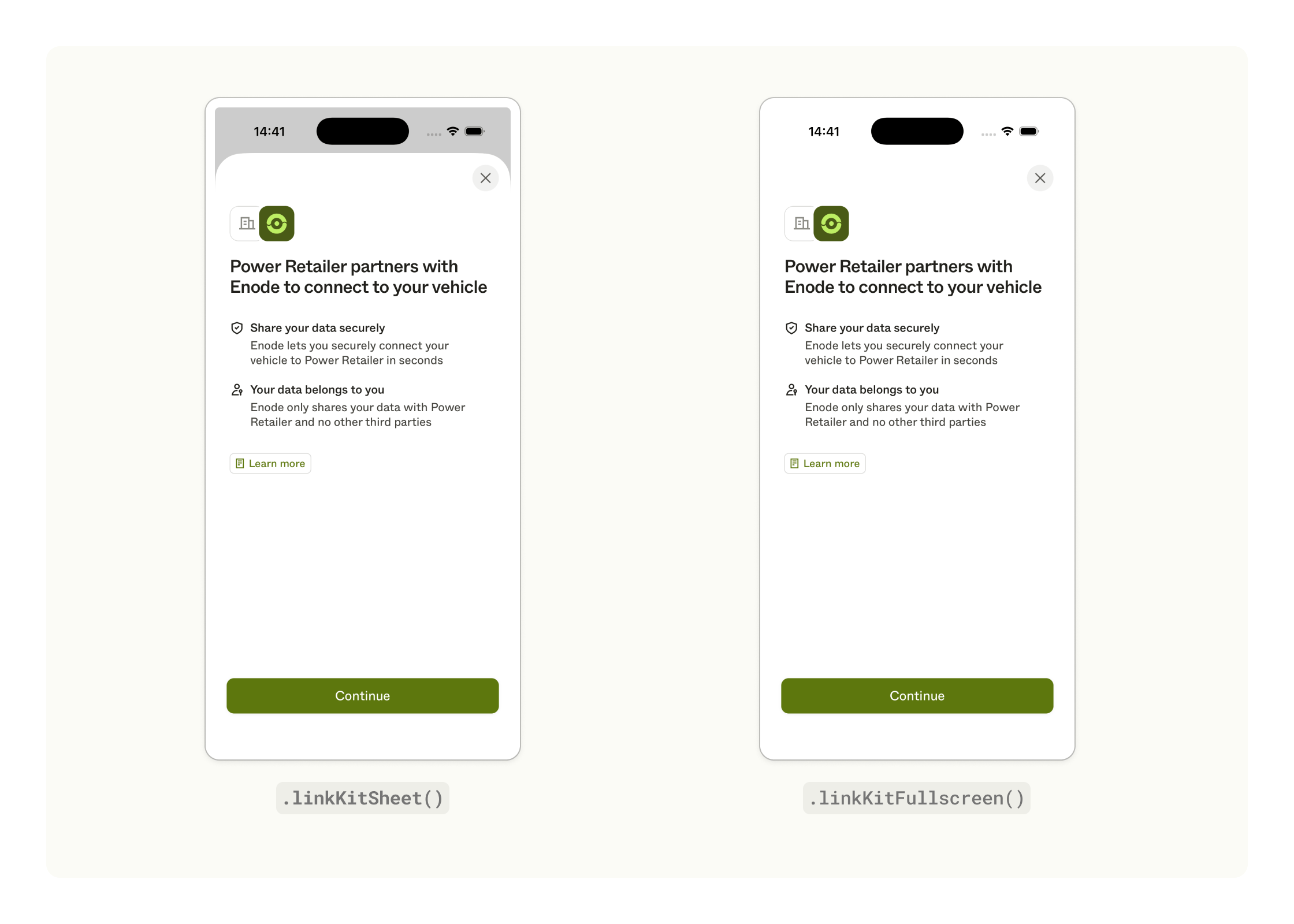 Modal presentation style